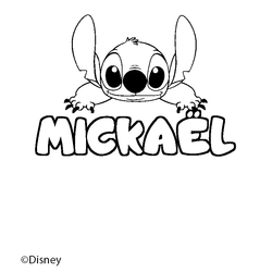 Coloraci&oacute;n del nombre MICKA&Euml;L - decorado Stitch