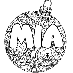 Coloraci&oacute;n del nombre MIA - decorado bola de Navidad