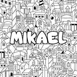 Coloraci&oacute;n del nombre MIKAEL - decorado ciudad