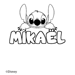 Coloraci&oacute;n del nombre MIKA&Euml;L - decorado Stitch