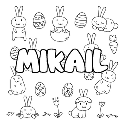Coloraci&oacute;n del nombre MIKAIL - decorado Pascua