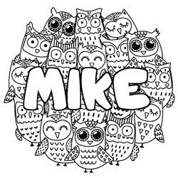 Coloraci&oacute;n del nombre MIKE - decorado b&uacute;hos