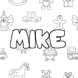 Coloraci&oacute;n del nombre MIKE - decorado juguetes
