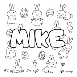 Coloraci&oacute;n del nombre MIKE - decorado Pascua
