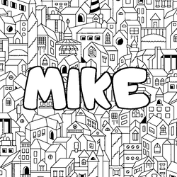 Coloraci&oacute;n del nombre MIKE - decorado ciudad