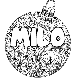 Coloraci&oacute;n del nombre MILO - decorado bola de Navidad