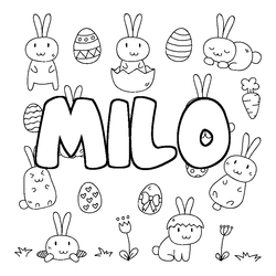 Coloraci&oacute;n del nombre MILO - decorado Pascua
