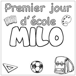 Coloraci&oacute;n del nombre MILO - decorado primer d&iacute;a de escuela