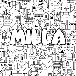 Coloraci&oacute;n del nombre MILLA - decorado ciudad