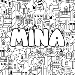 Coloraci&oacute;n del nombre MINA - decorado ciudad