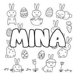 Coloraci&oacute;n del nombre MINA - decorado Pascua