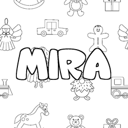 Coloraci&oacute;n del nombre MIRA - decorado juguetes
