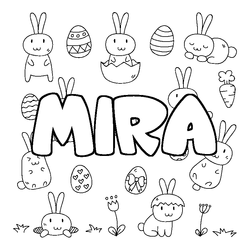 Coloraci&oacute;n del nombre MIRA - decorado Pascua