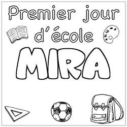 Coloraci&oacute;n del nombre MIRA - decorado primer d&iacute;a de escuela