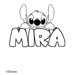 Coloraci&oacute;n del nombre MIRA - decorado Stitch