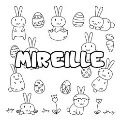 Coloraci&oacute;n del nombre MIREILLE - decorado Pascua