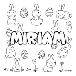 Coloraci&oacute;n del nombre MIRIAM - decorado Pascua