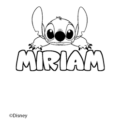 Coloraci&oacute;n del nombre MIRIAM - decorado Stitch