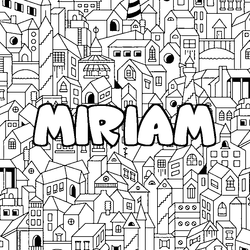 Coloraci&oacute;n del nombre MIRIAM - decorado ciudad