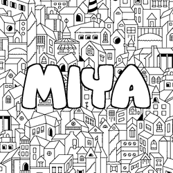 Coloraci&oacute;n del nombre MIYA - decorado ciudad