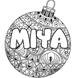 Coloraci&oacute;n del nombre MIYA - decorado bola de Navidad