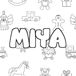Coloraci&oacute;n del nombre MIYA - decorado juguetes