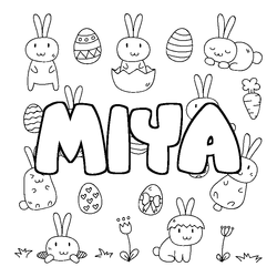 Coloraci&oacute;n del nombre MIYA - decorado Pascua