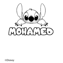Coloraci&oacute;n del nombre MOHAMED - decorado Stitch