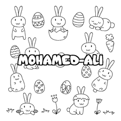 Coloraci&oacute;n del nombre MOHAMED-ALI - decorado Pascua