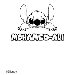 Coloraci&oacute;n del nombre MOHAMED-ALI - decorado Stitch