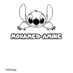 Coloraci&oacute;n del nombre MOHAMED-AMINE - decorado Stitch