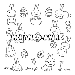 Coloraci&oacute;n del nombre MOHAMED-AMINE - decorado Pascua