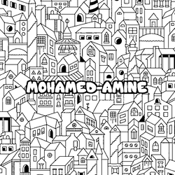 Coloraci&oacute;n del nombre MOHAMED-AMINE - decorado ciudad