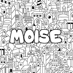 Coloraci&oacute;n del nombre MOISE - decorado ciudad