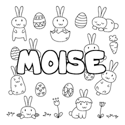Coloraci&oacute;n del nombre MOISE - decorado Pascua