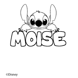 Coloraci&oacute;n del nombre MOISE - decorado Stitch