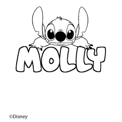 Coloraci&oacute;n del nombre MOLLY - decorado Stitch