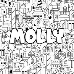 Coloraci&oacute;n del nombre MOLLY - decorado ciudad