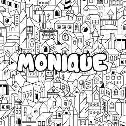 Coloraci&oacute;n del nombre MONIQUE - decorado ciudad
