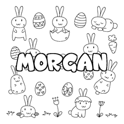 Coloraci&oacute;n del nombre MORGAN - decorado Pascua