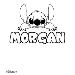 Coloraci&oacute;n del nombre MORGAN - decorado Stitch