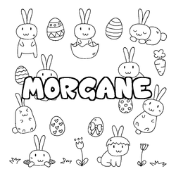 Coloraci&oacute;n del nombre MORGANE - decorado Pascua