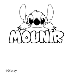 Coloraci&oacute;n del nombre MOUNIR - decorado Stitch