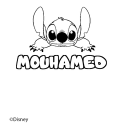 Coloraci&oacute;n del nombre MOUHAMED - decorado Stitch