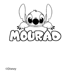 Coloraci&oacute;n del nombre MOURAD - decorado Stitch
