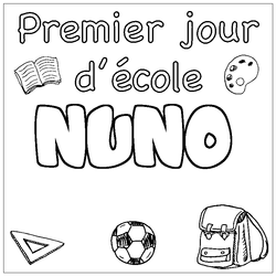 Coloraci&oacute;n del nombre NUNO - decorado primer d&iacute;a de escuela