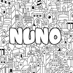Coloraci&oacute;n del nombre NUNO - decorado ciudad