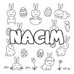 Coloraci&oacute;n del nombre NACIM - decorado Pascua