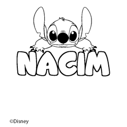 Coloraci&oacute;n del nombre NACIM - decorado Stitch