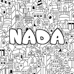 Coloraci&oacute;n del nombre NADA - decorado ciudad